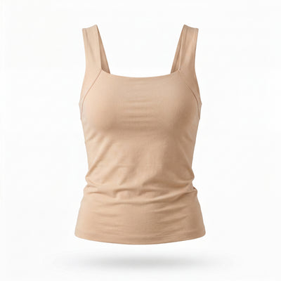 Débardeur à brassière intégrée belle SIMONE coloris beige nude, sans armature