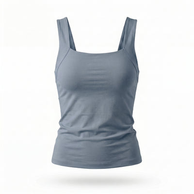 Débardeur à brassière intégrée belle SIMONE coloris bleu orage, sans armature