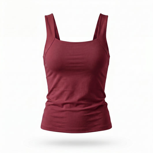 Débardeur à brassière intégrée belle SIMONE coloris bordeaux, sans armature