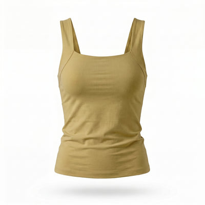 Débardeur à brassière intégrée belle SIMONE coloris olive vert, sans armature