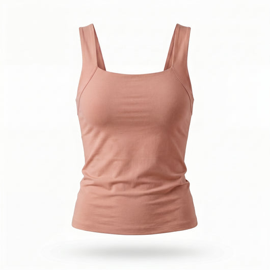 Débardeur à brassière intégrée belle SIMONE coloris bois de rose, sans armature